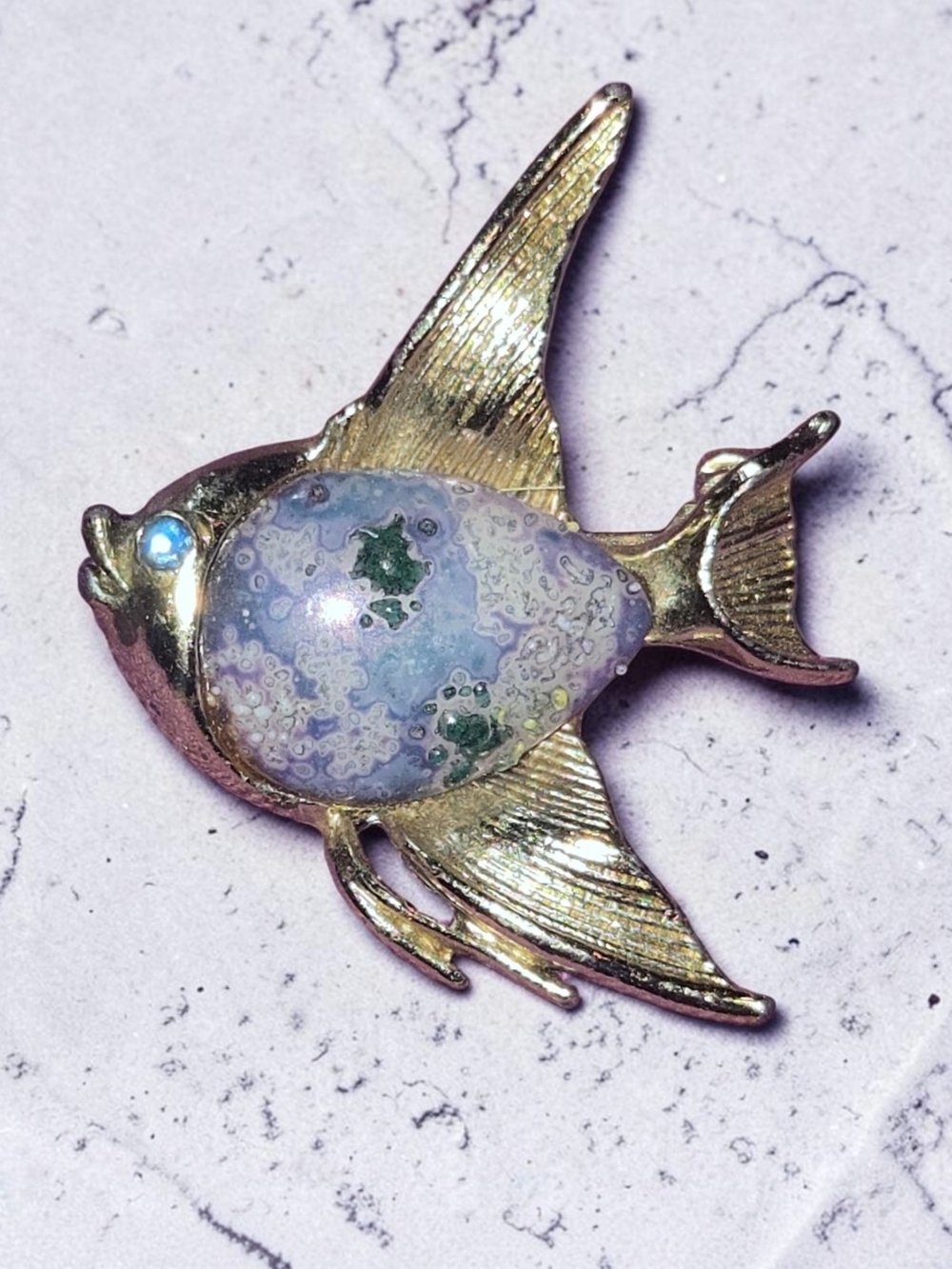 Blue Purple Accent Fish Brooch